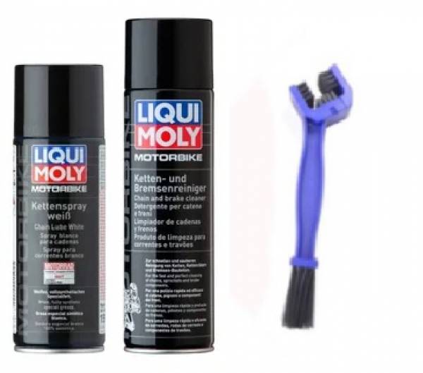 090 Liqui Moly Limpiador Cadenas + Chain Lube White + Cepillo  Baterias y Lubricantes  Lubricantes