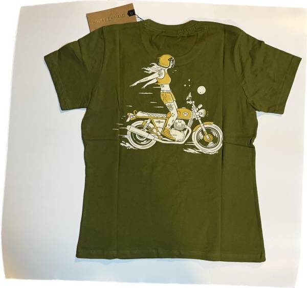 Polera A0 Mujer Original Mujer RE Born To Ride Verde  Talla US: M Poleras        RE Originales Poleras