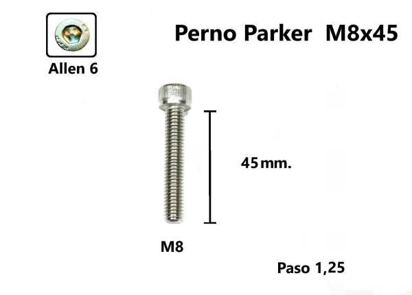 P45 Perno Parker 8 x 45   #1 Original Royal Enfield Accesorios    Pernos y Chavetas