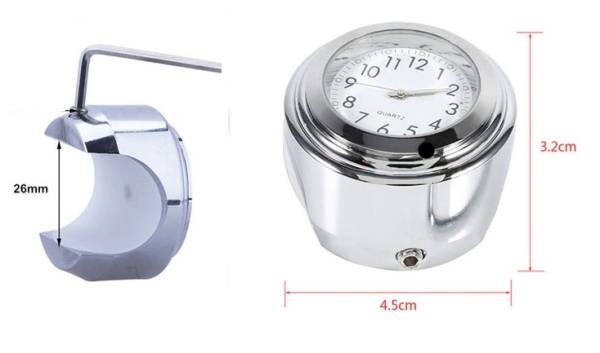 A01 Reloj Analogo Cromo/Blanco Manubrio Accesorios    Varios